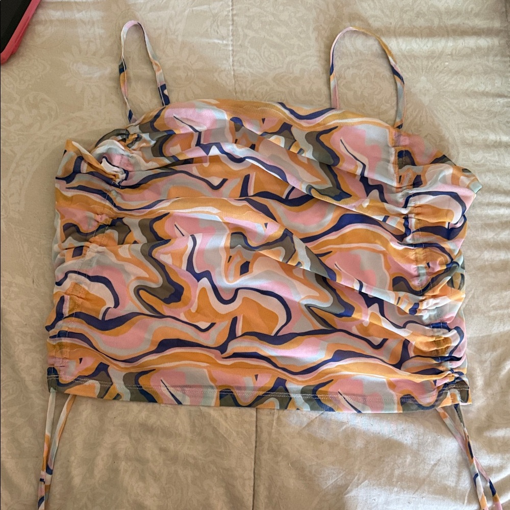 Women’s Multicolor Swirl Ruched Cami Top